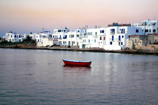 A part of the white houses of the settlement of Naousa on the island of Paros.