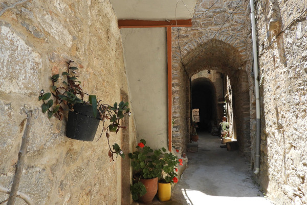 One of the narrow arched roads in the Mesta village of Chios.