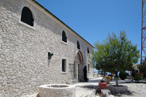 The restored, stone-built Pantokrator Monastery at Corfu.