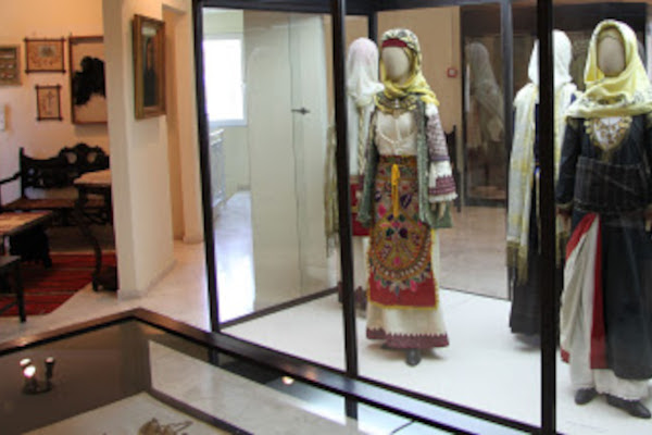 Traditional costumes displayed in the Historical & Folklore Museum of Corinth.