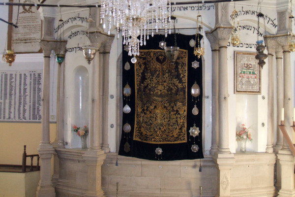 The Holy Ark inside the Ancient Synagogue «Kahal Kadosh Yashan» of Ioannina.