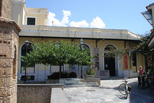 The exterior and the main entrance of the Archaeological Museum of Messinia in Kalamata.