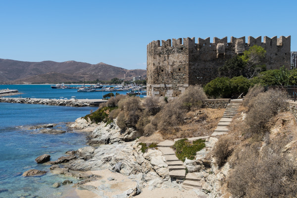 A picture of the Boutzi of Karystos at the edge of the coast.