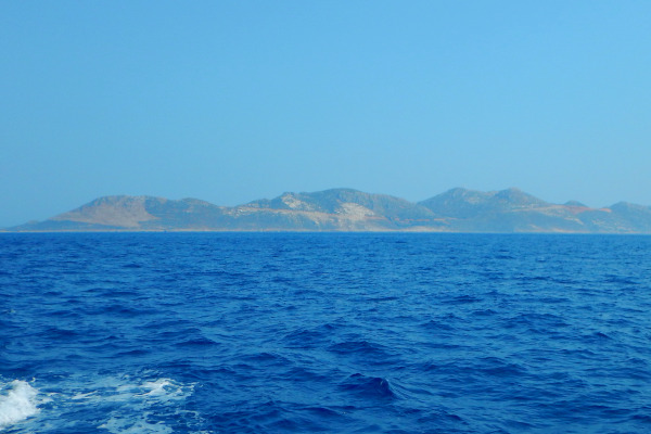 A picture showing the small island of Ro west of Kastelorizo.