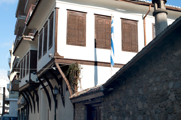 The exterior of the Komotini Folklore Museum that is built based on the local folk architecture.