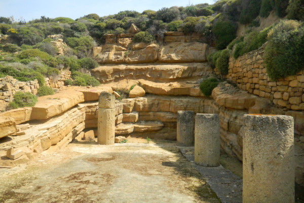 A photo of the ruins at the Archeological Site of Kaveirio on Lemnos island.