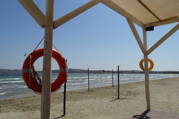 A photo showing a part of Kotsinas beach on the island of Lemnos.