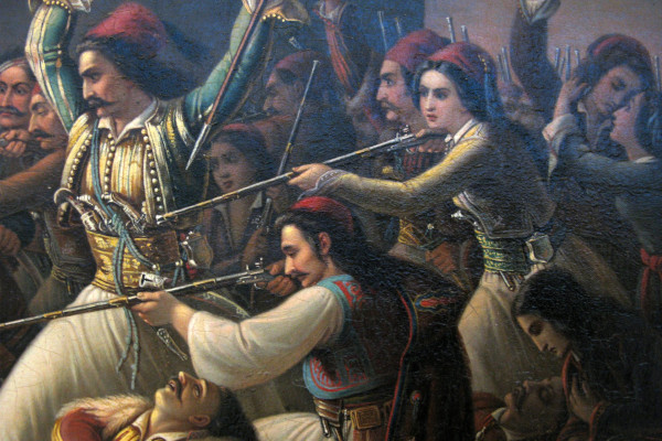 Detail from the painting «The Exodus from Missolonghi» (1853) - Theodoros Vryzakis