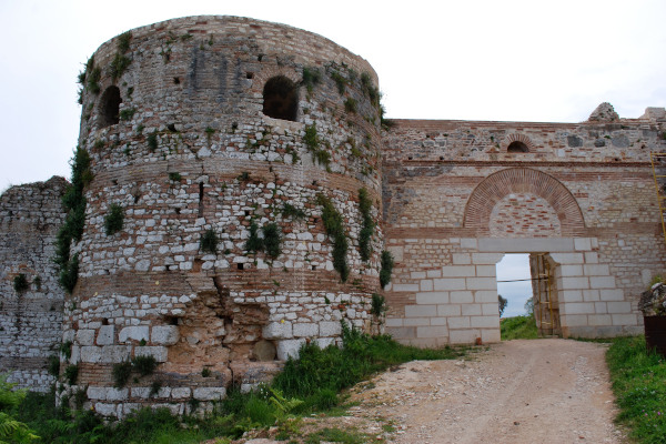 A bastion and one of the gates at the fortification of the ancient city of Nikopolis.