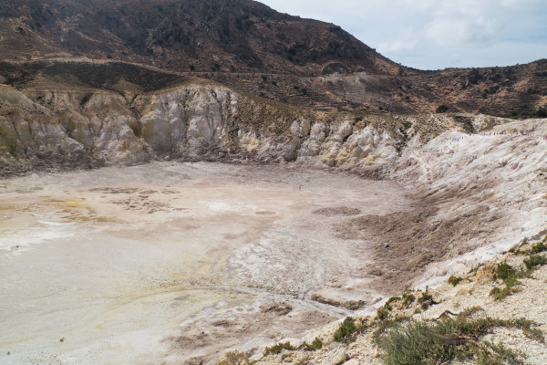 A panoramic picture showing the Stefanos Crater of Nisyros Volcano.