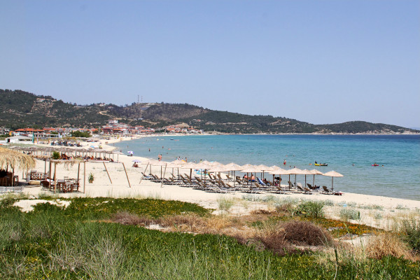 A panoramic picture showing the beach of Sarti at Sithonia, Halkidiki.