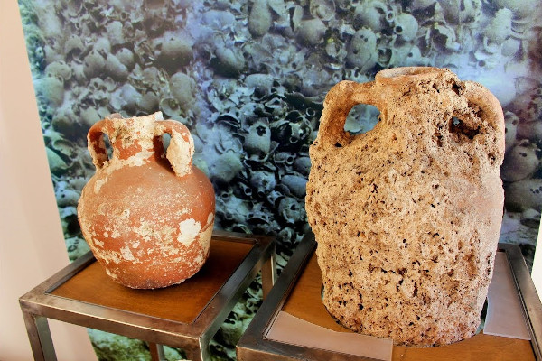 A photo of marine antiquities in the Archaeological & Folklore Museum of Sym.i