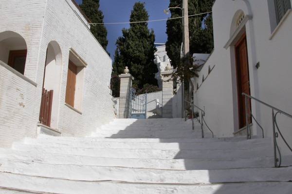 Steps in the traditional settlement of Panormos on the island of Tinos.
