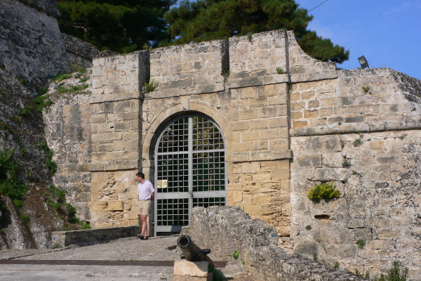 The main entrance of the Bochali Venetian Castle of Zakynthos.